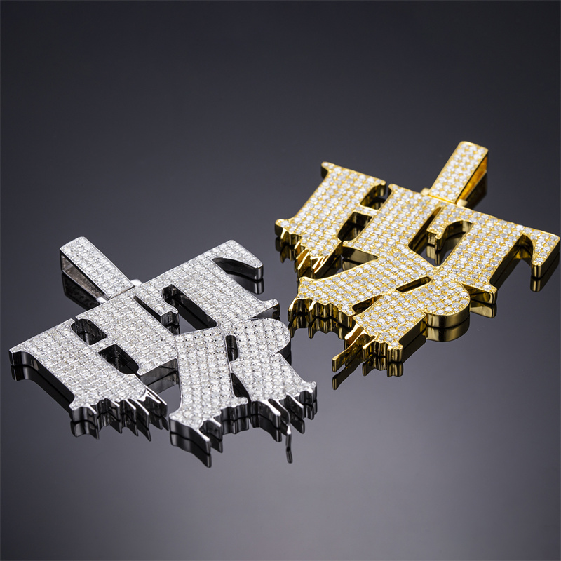 Messi Jewelry - MS-302 HTR Custom Hip Hop Pendent White Gold Yellow Gold Planted Necklace Custom Jewelry 13