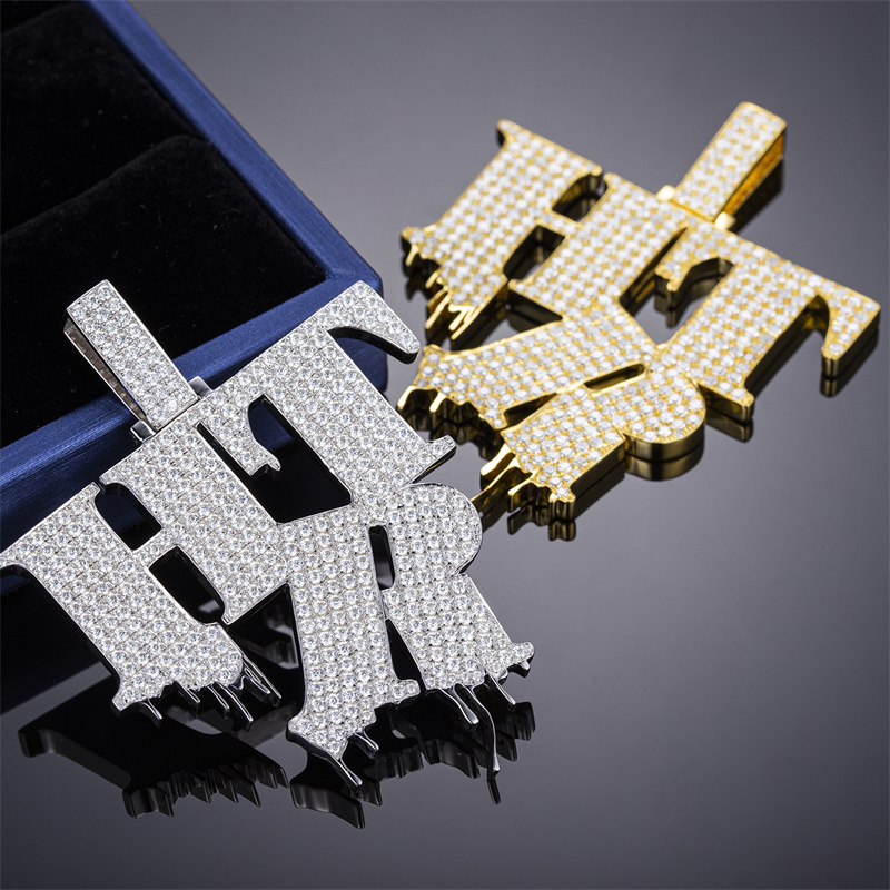 Messi Jewelry - MS-302 HTR Custom Hip Hop Pendent White Gold Yellow Gold Planted Necklace Custom Jewelry 12