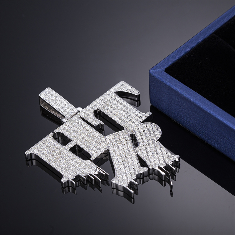 Messi Jewelry - MS-302 HTR Custom Hip Hop Pendent White Gold Yellow Gold Planted Necklace Custom Jewelry 14