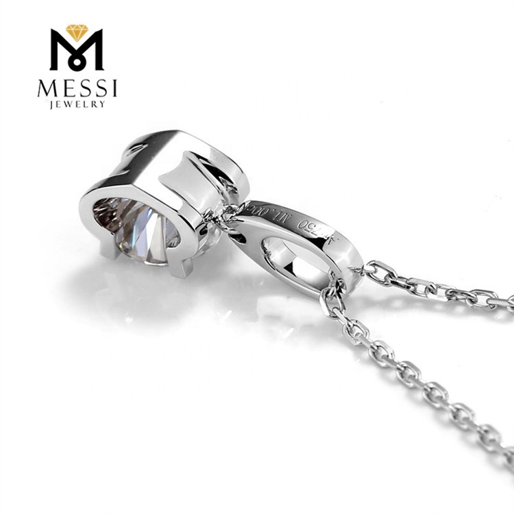 Moissanite Solitaire Necklace in 14k/18k Gold - Classic Style 12