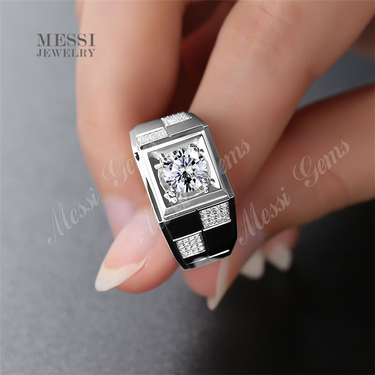 Messi Jewelry - Messi Jewelry 14k 18k real gold jewelry moissanite men wedding ring Men Rings 12