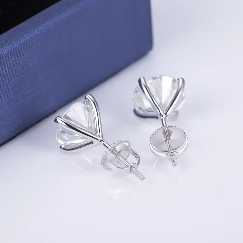 moissanite stud earrings yellow gold at Wholesale Prices | Messi Jewelry 2