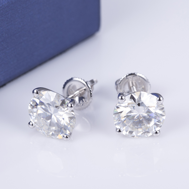moissanite stud earrings yellow gold at Wholesale Prices | Messi Jewelry 11