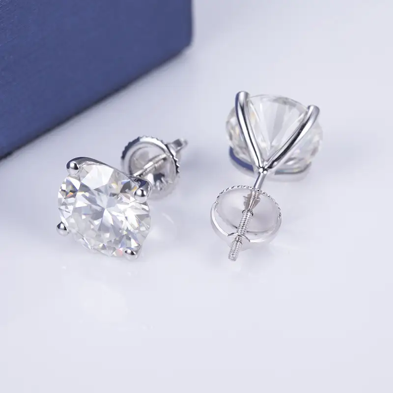 moissanite stud earrings yellow gold at Wholesale Prices | Messi Jewelry 6