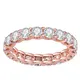 Rose Gold Moissanite Wedding Band - Messi Gems 10k 7