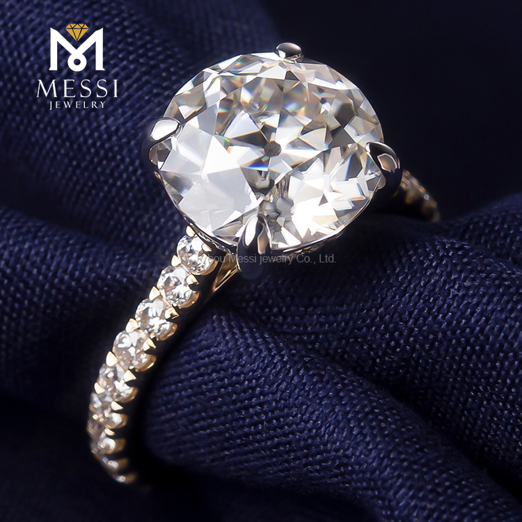 Messi Alahas - MS-377 Ipasibo ang alahas 4 Claws 14k yellow solid Gold 0.5ct Moissanite diamante Singsing Moissanite Gold Alahas 12