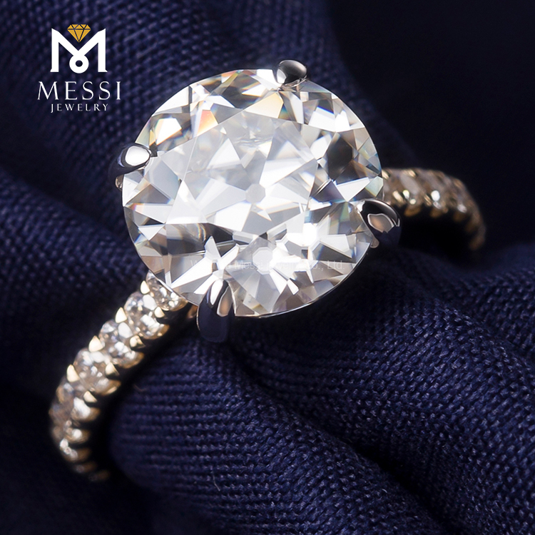 Messi Alahas - MS-377 Ipasibo ang alahas 4 Claws 14k yellow solid Gold 0.5ct Moissanite diamante Singsing Moissanite Gold Alahas 10