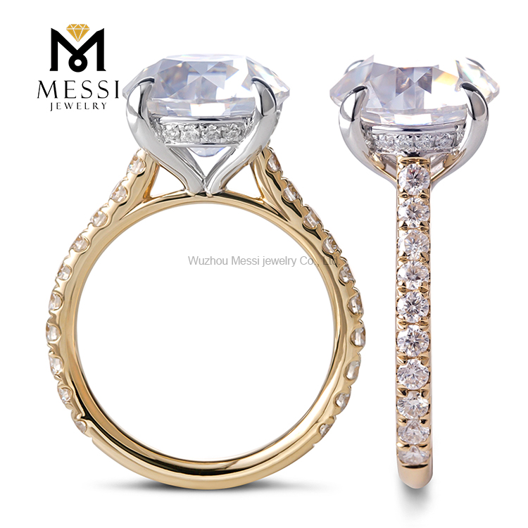 Messi Alahas - MS-377 Ipasibo ang alahas 4 Claws 14k yellow solid Gold 0.5ct Moissanite diamante Singsing Moissanite Gold Alahas 14