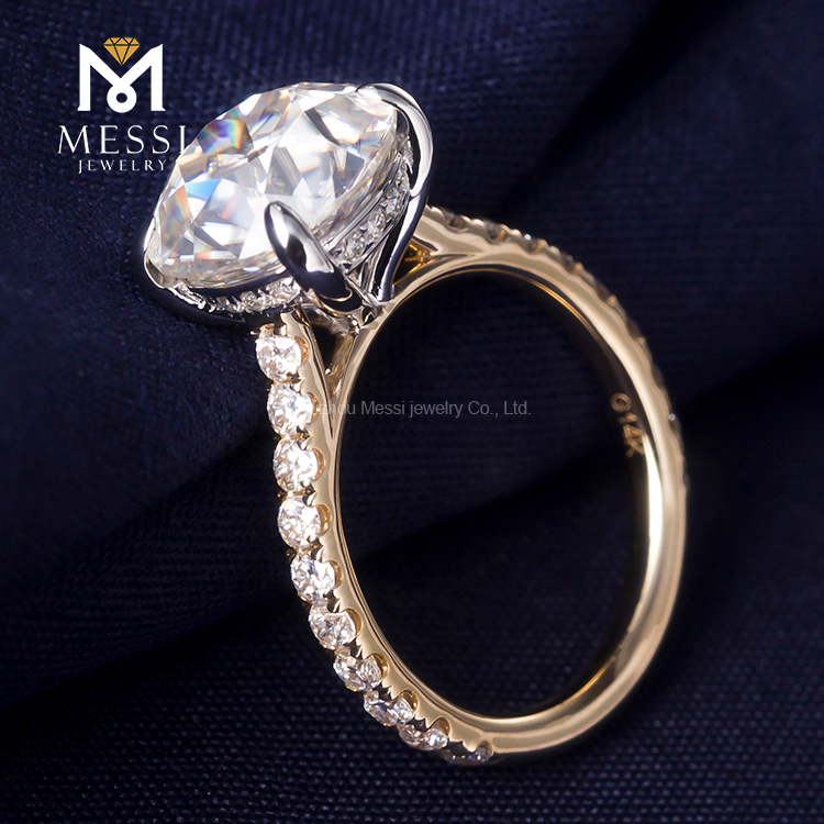 Messi Alahas - MS-377 Ipasibo ang alahas 4 Claws 14k yellow solid Gold 0.5ct Moissanite diamante Singsing Moissanite Gold Alahas 13
