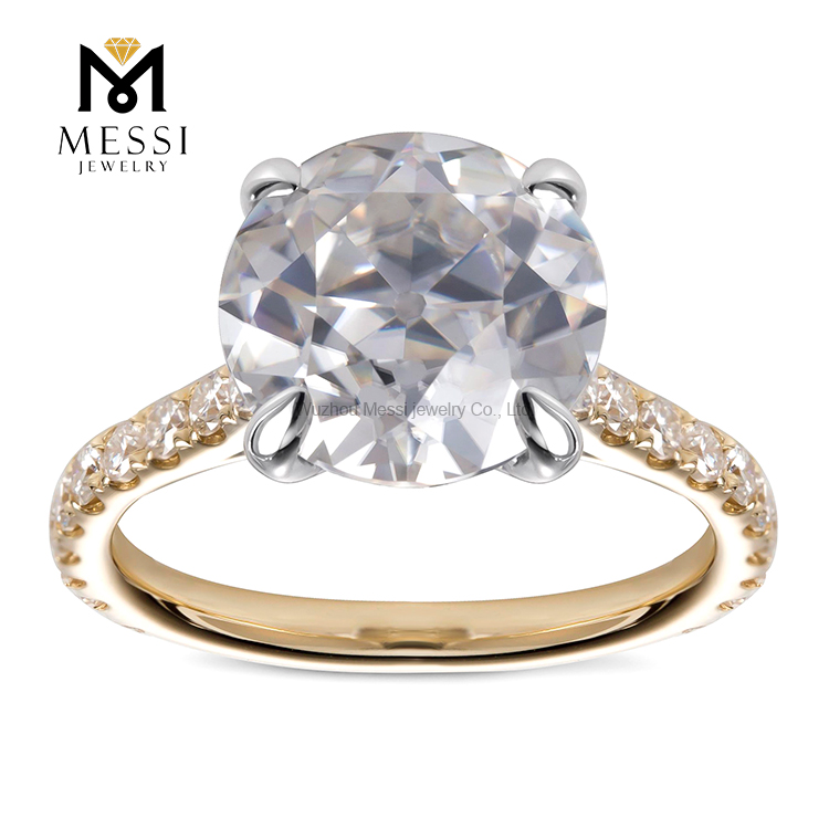 Messi Alahas - MS-377 Ipasibo ang alahas 4 Claws 14k yellow solid Gold 0.5ct Moissanite diamante Singsing Moissanite Gold Alahas 9
