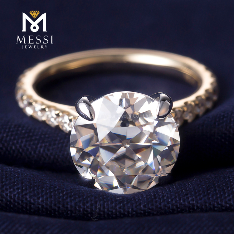 Messi Alahas - MS-377 Ipasibo ang alahas 4 Claws 14k yellow solid Gold 0.5ct Moissanite diamante Singsing Moissanite Gold Alahas 11
