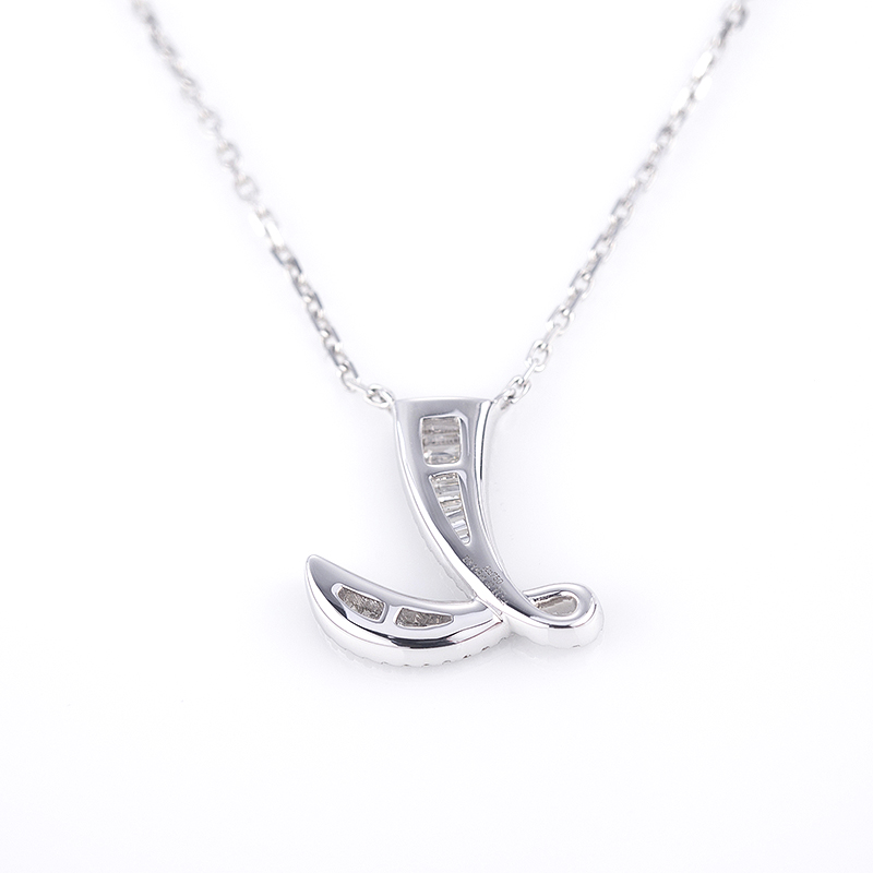 Messi Alahas - Messi Alahas ngalan personalized letra L mga kwintas alahas 18k bulawan natural nga diamante kwintas Custom Alahas 12