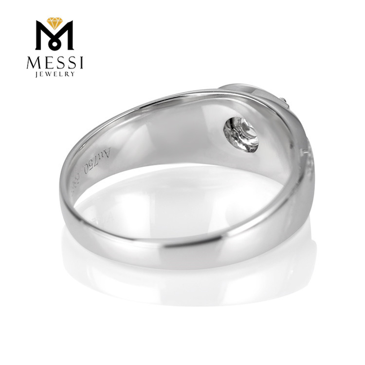 Messi Jewelry - Messi Jewelry Classic 1 Carat VVS DEF diamond ring 14k 18k white gold engagement wedding CVD synthetic moissanite ring for men Men Rings 12
