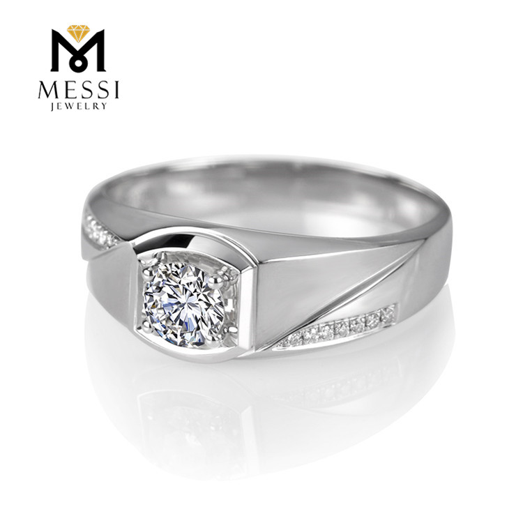 Messi Jewelry - Messi Jewelry Classic 1 Carat VVS DEF diamond ring 14k 18k white gold engagement wedding CVD synthetic moissanite ring for men Men Rings 10