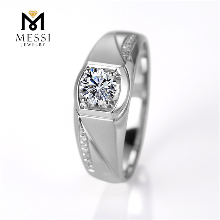 Messi Jewelry - Messi Jewelry Classic 1 Carat VVS DEF diamond ring 14k 18k white gold engagement wedding CVD synthetic moissanite ring for men Men Rings 8