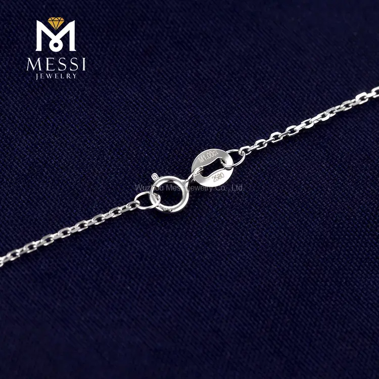 Messi 18k White Gold Heart Shape Moissanite Necklace 4