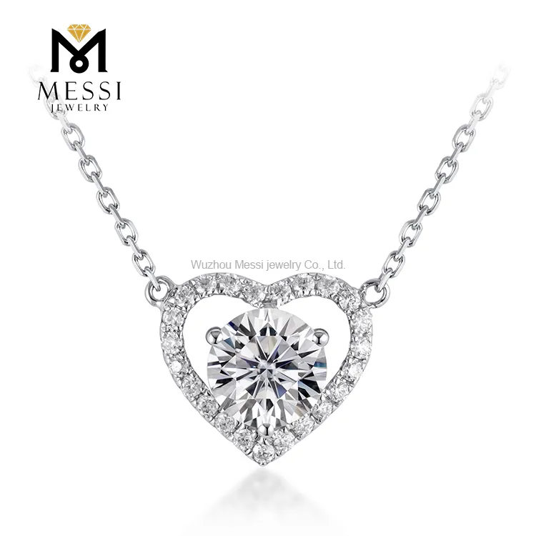 Colar de ouro de moissanita personalizada com bom fabricante de preços | Jóias Messi 7