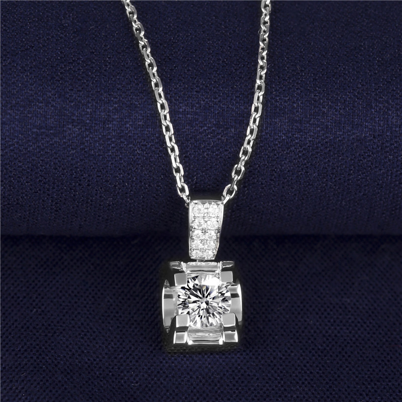 Barang Kemas Messi - Kalung Untuk Wanita Hadiah Perhiasan Pesta putih Micro bertatahkan kepala lembu Kalung Kalung Pertunangan Damar Perkahwinan 9