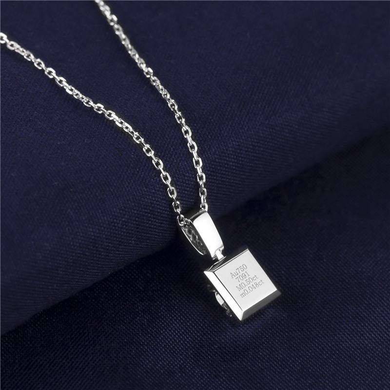 Barang Kemas Messi - Kalung Untuk Wanita Hadiah Perhiasan Pesta putih Micro bertatahkan kepala lembu Kalung Kalung Pertunangan Damar Perkahwinan 11