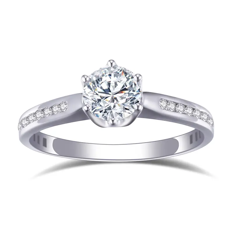 Gioielli Messi - Messi Gems MS -514 Palladium Lab Diamond Women Engagement 6mm Moissanite Anello Moissanite Goldry 1