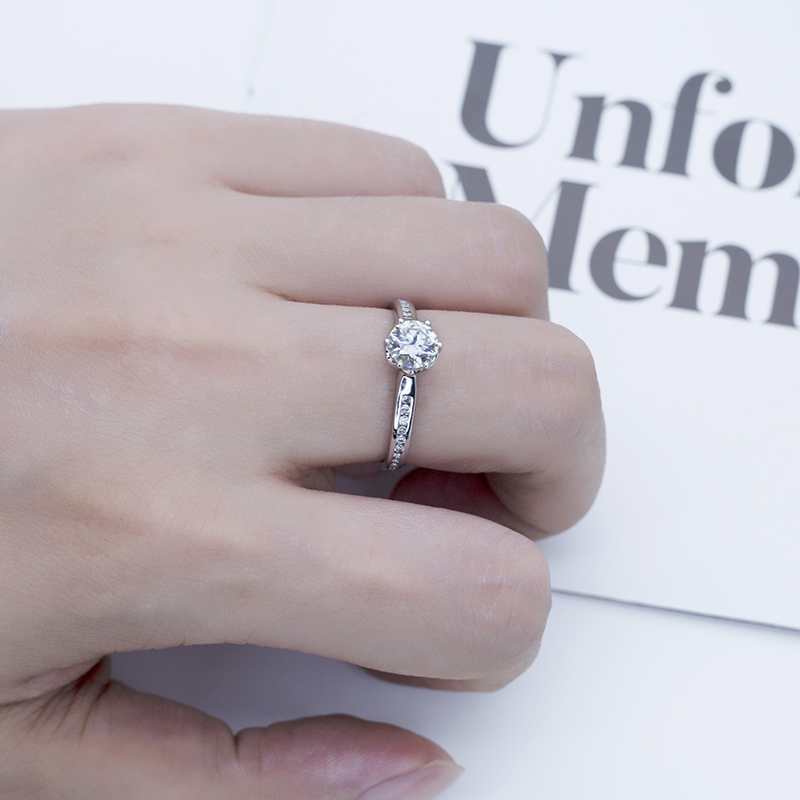 Messi Gems MS-514 Palladium Lab Diamond Moissanite Ring 14