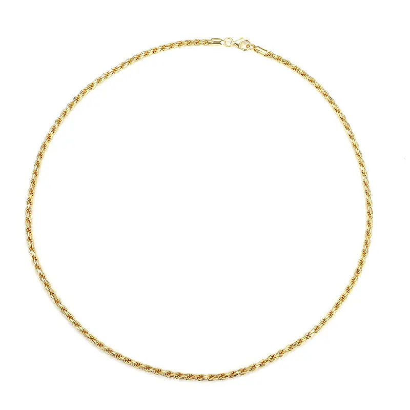 Messi Jewelry - MS-506 Custom Yellow Gold Plated 925 Silver Link Necklace Custom Jewelry 1