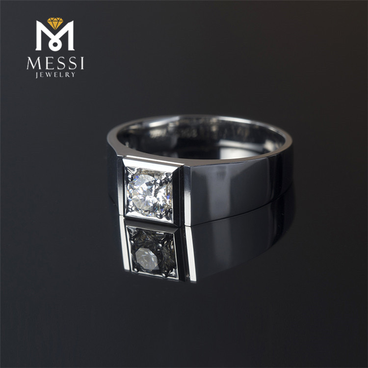 Messi Alahas - Messi Alahas Mga hiyas sa Messi 1 Carat VVS DEF diamante moissanite nga mga lalaki nga singsing 14k 18k puti nga bulawan nga engagement nga singsing sa kasal nga sintetikong mga Lalaki nga Singsing 16