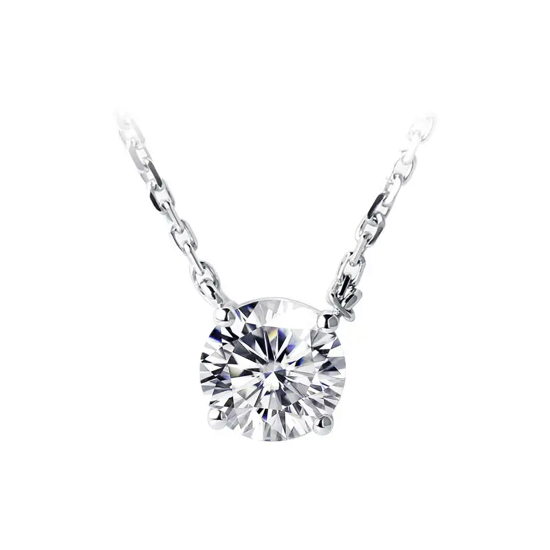 Gioielli Messi - Messi Jewelry Women Necklace 18k White Gold Necklace 1ct Coissanite Necklace Collana 1