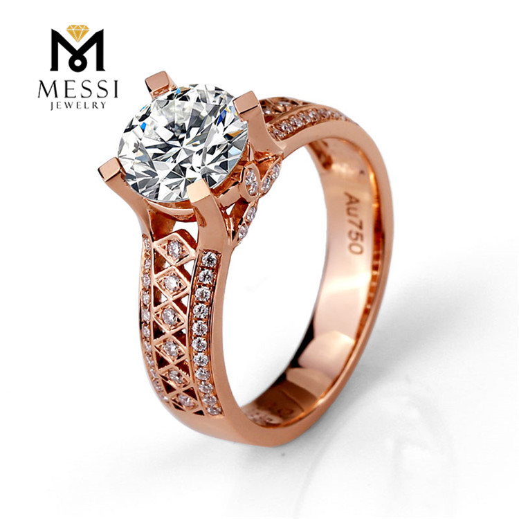 Messi Alahas - Messi Alahas 1ct Moissanite singsing puti nga bulawan 14k 18k moissanite singsing para sa kasal Moissanite Gold Alahas1 8