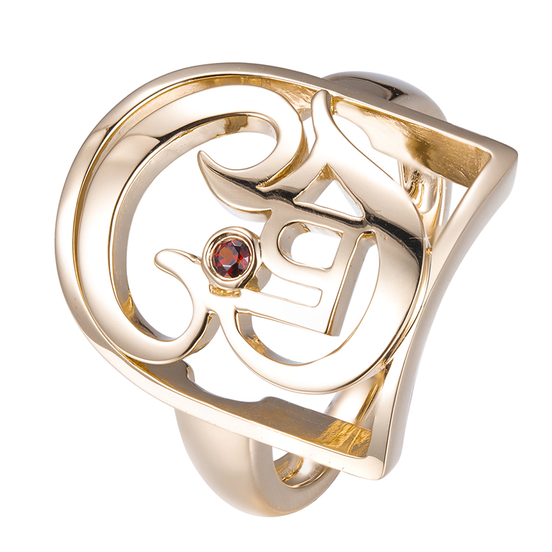 Messi Jewelry - MS-489 14k Yellow Gold Created Garnet Jewelry Punch Set Customized Ring Custom Jewelry 9