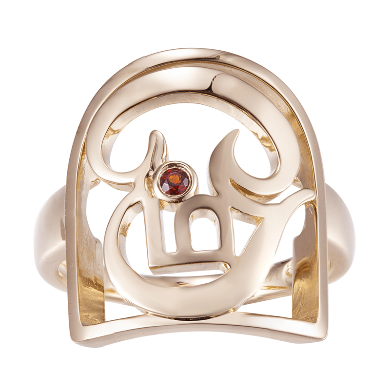 Messi Jewelry - MS-489 14k Yellow Gold Created Garnet Jewelry Punch Set Customized Ring Custom Jewelry 8