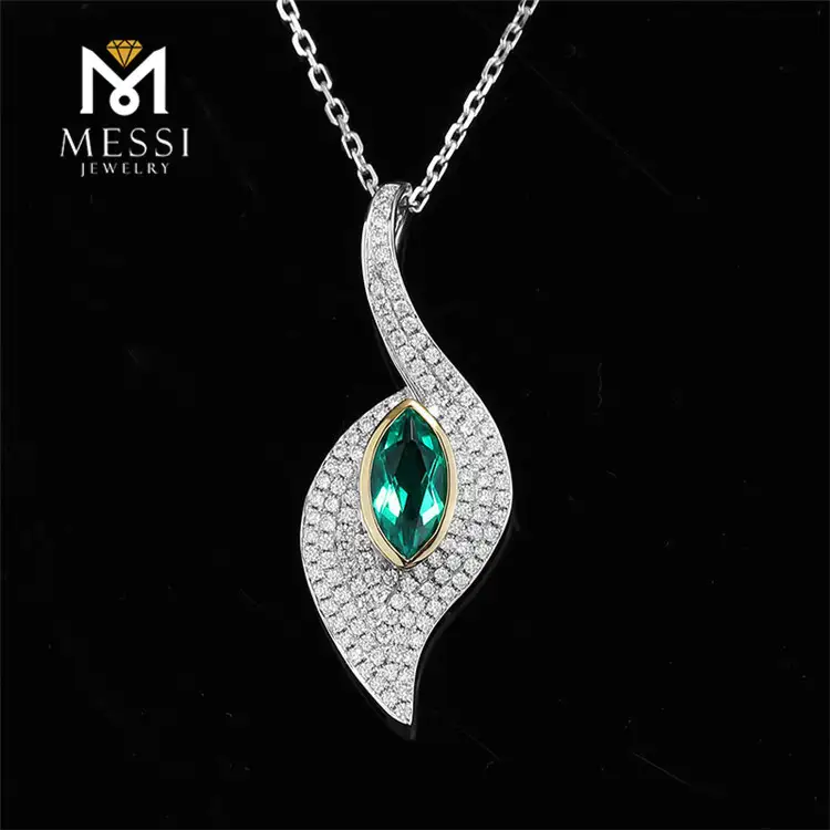 Messi Jewelry Luxury Emerald Gemstone Pendant 4