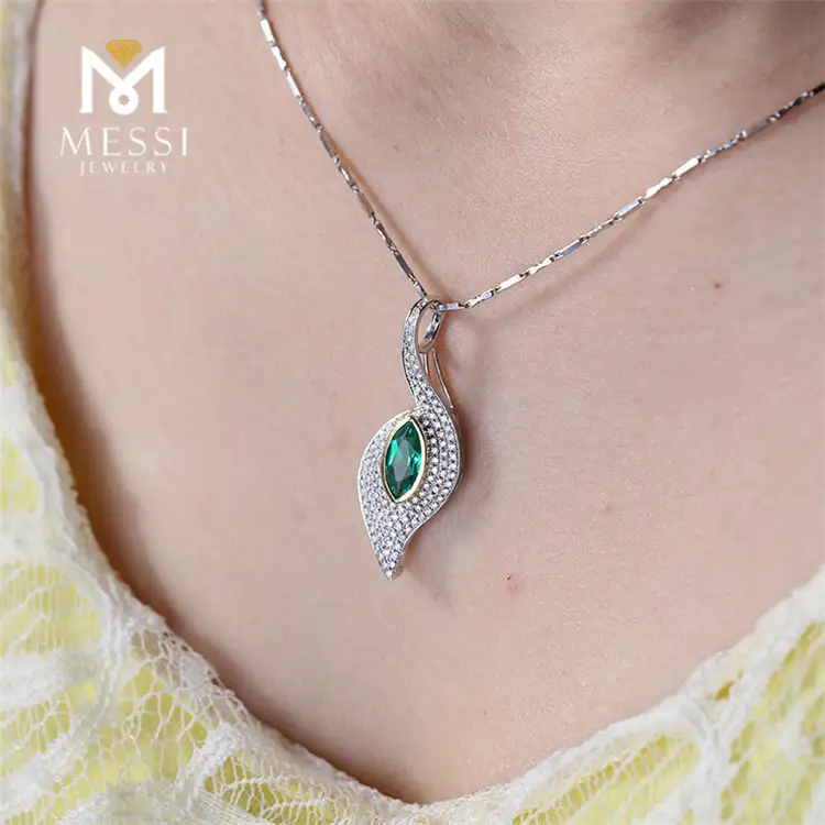 Messi Jewelry Luxury Emerald Gemstone Pendant 6
