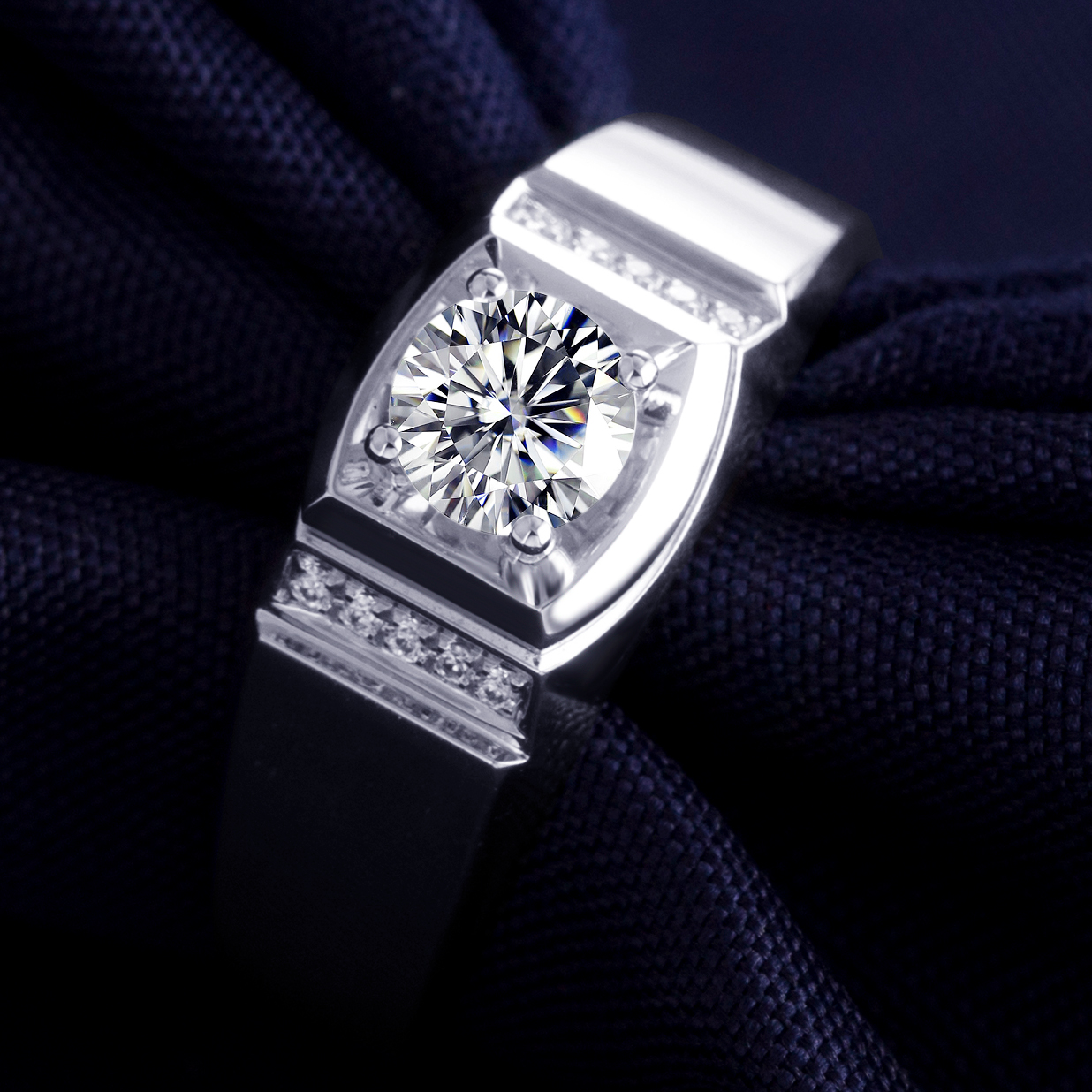 Messi Alahas - Messi alahas Singsing Kasal Alahas 18k puti nga Bulawan Alahas Party Regalo Yano nga Lalaki Moissanite singsing Mga Lalaki Singsing 10