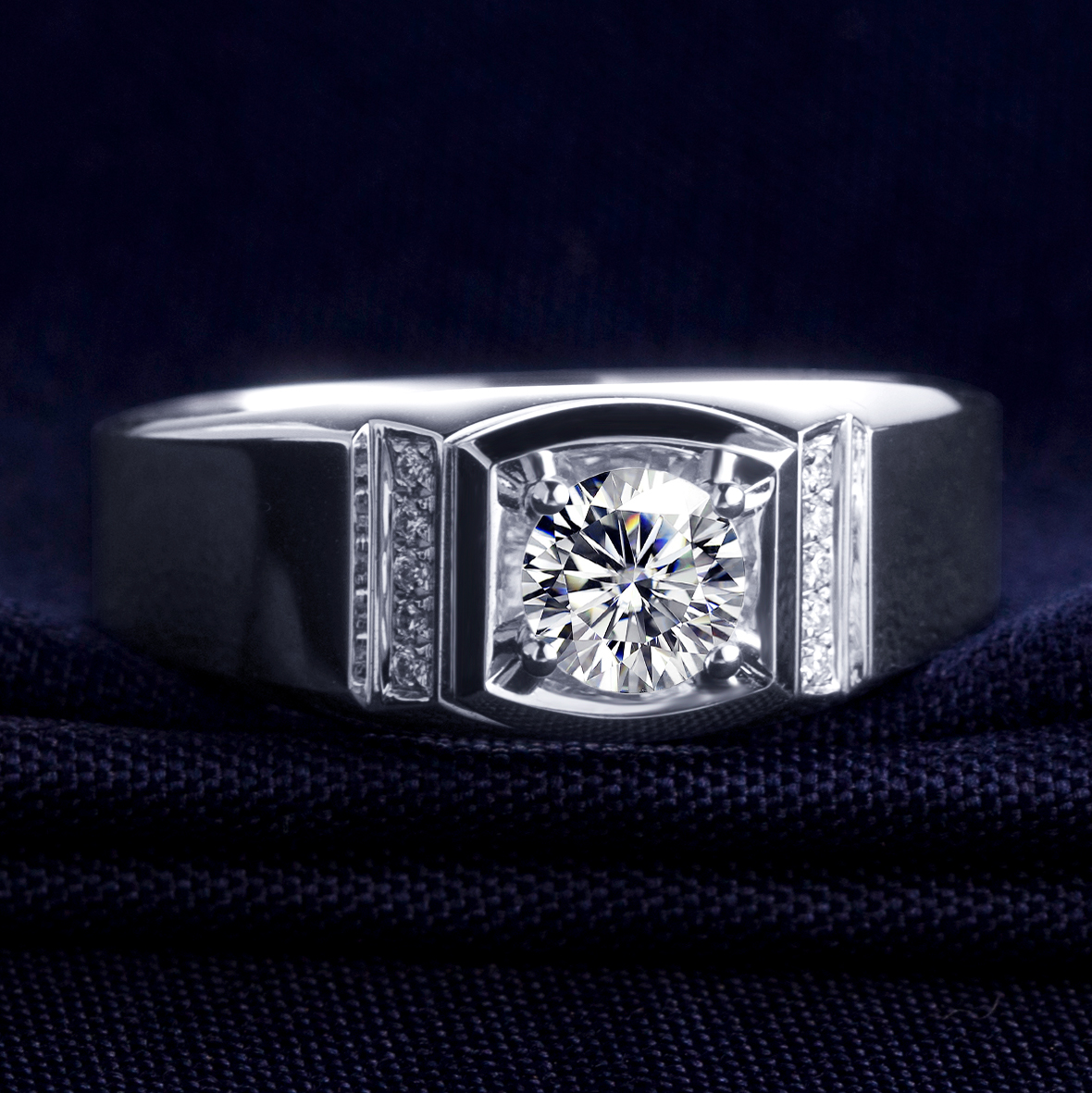 Messi Alahas - Messi alahas Singsing Kasal Alahas 18k puti nga Bulawan Alahas Party Regalo Yano nga Lalaki Moissanite singsing Mga Lalaki Singsing 13