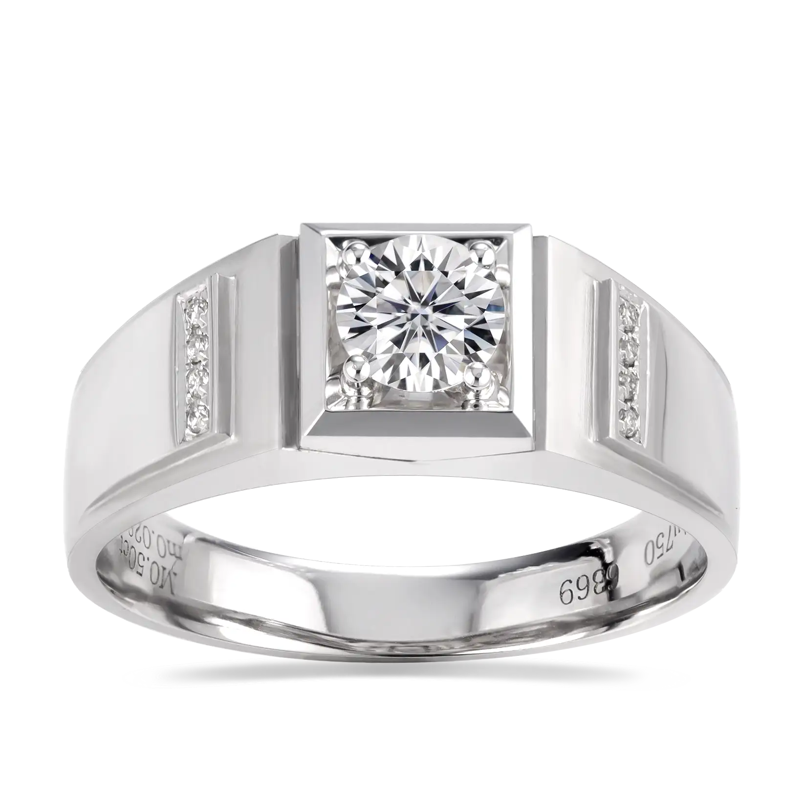 Joyas de Messi - Anillos de joyería de Messi Joyería de boda de 18k Gold White Men Simple Jewelry Fiesta Moissanite Diamond Ring Rings 1
