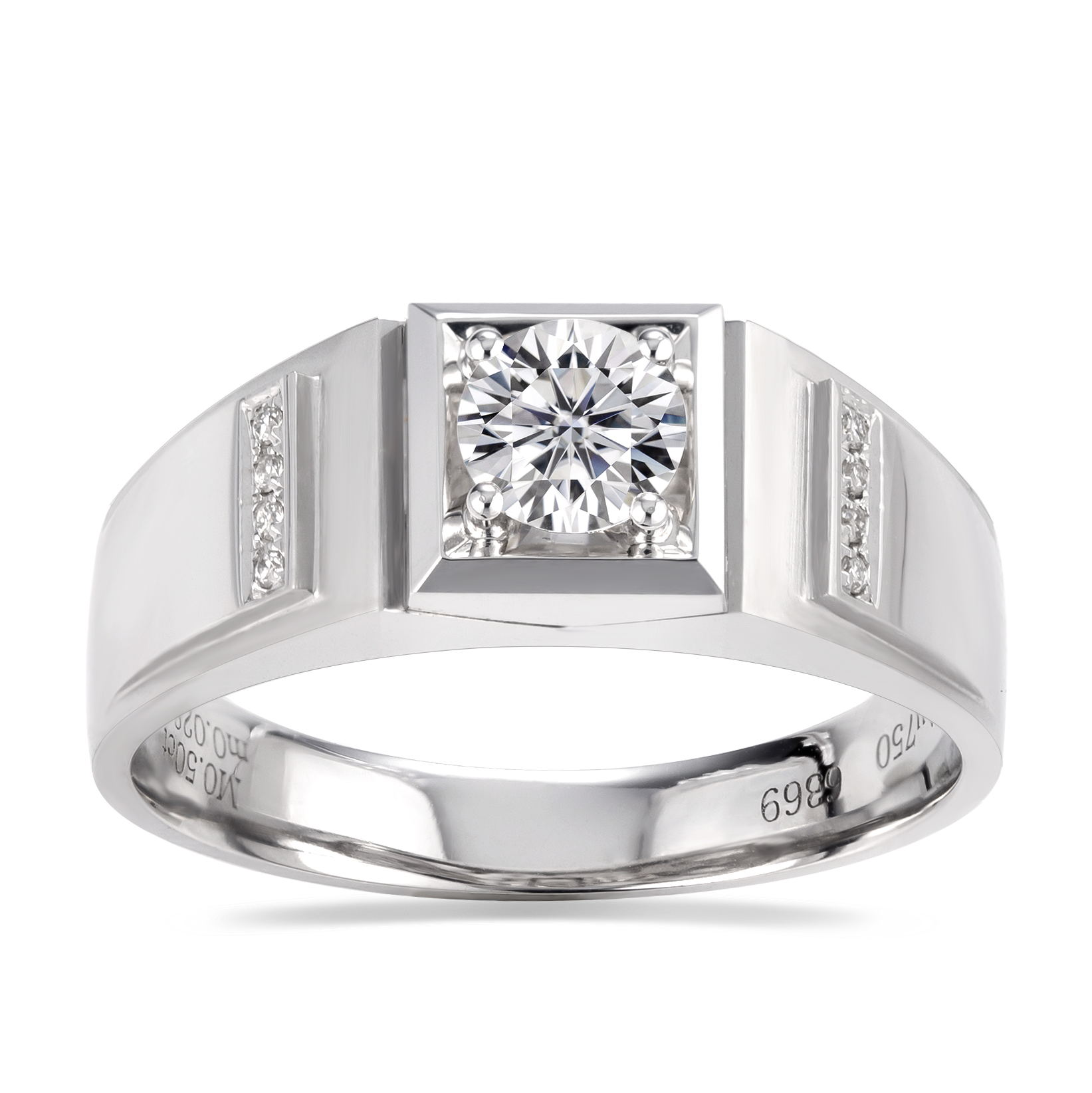 Messi Jewelry - Messi jewelry Rings Wedding Jewellery 18k White Gold Simple Men Jewelry Gift Party Moissanite diamond ring Men Rings 8