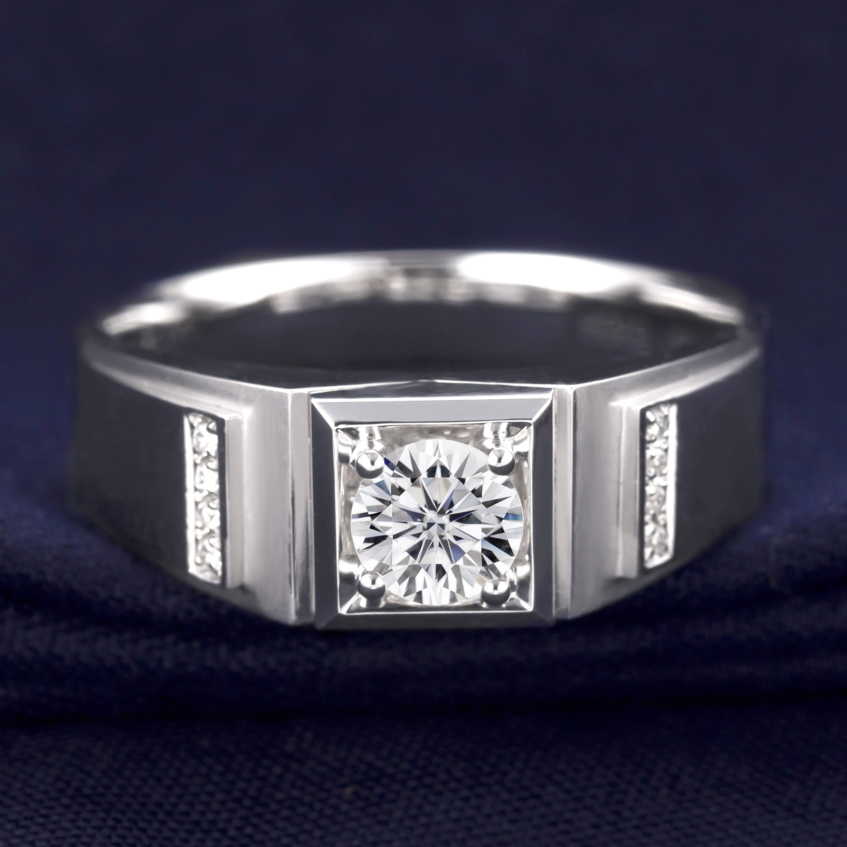 Messi Jewelry - Messi jewelry Rings Wedding Jewellery 18k White Gold Simple Men Jewelry Gift Party Moissanite diamond ring Men Rings 10