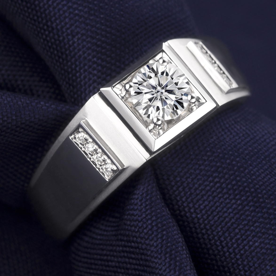 Messi Jewelry - Messi jewelry Rings Wedding Jewellery 18k White Gold Simple Men Jewelry Gift Party Moissanite diamond ring Men Rings 13