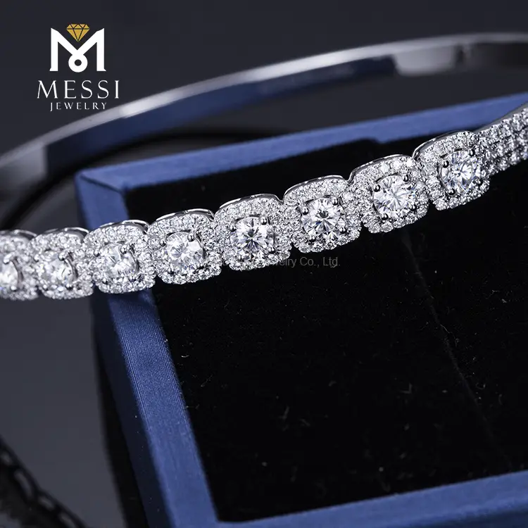 Custom moissanite tennis bracelet white gold series Manufacturer | Messi Jewelry 2