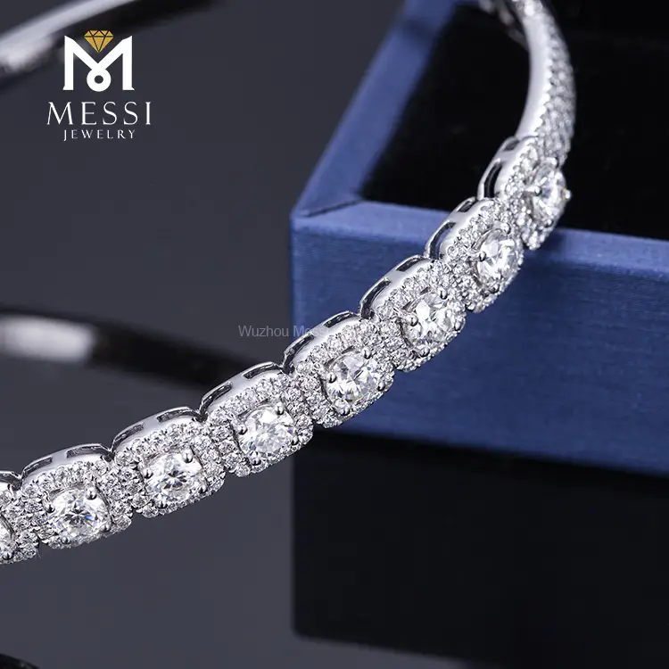 Custom moissanite tennis bracelet white gold series Manufacturer | Messi Jewelry 3