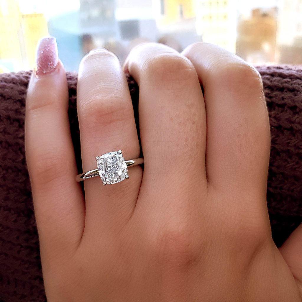 Lab Grown Cushion Cut Diamond Ring