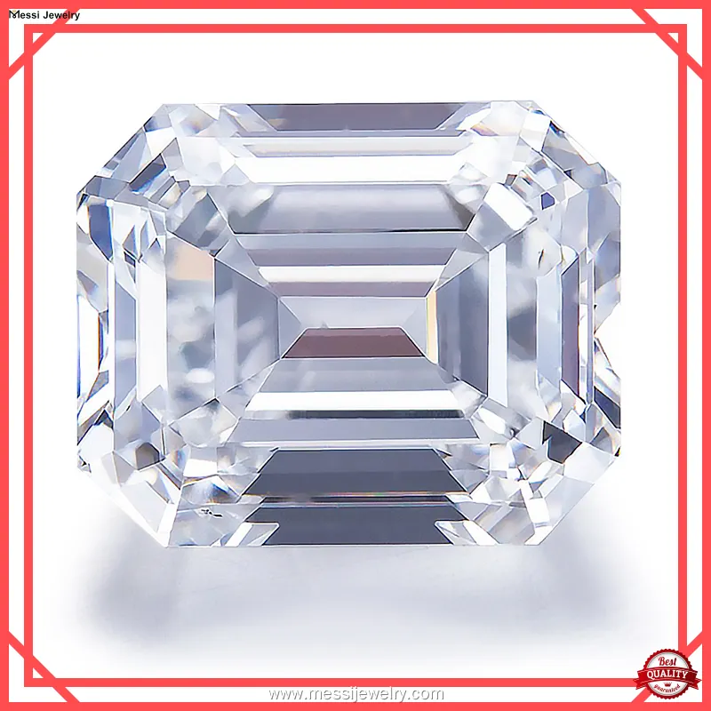 Messi Jewelry | Wholesale emerald cut lab diamond ring made in china 1