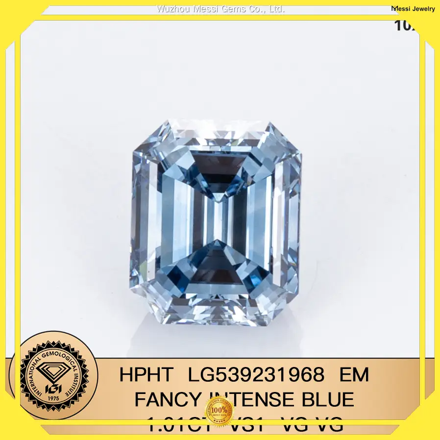 Modern emerald cut lab grown diamond wholesale | Messi Jewelry 1