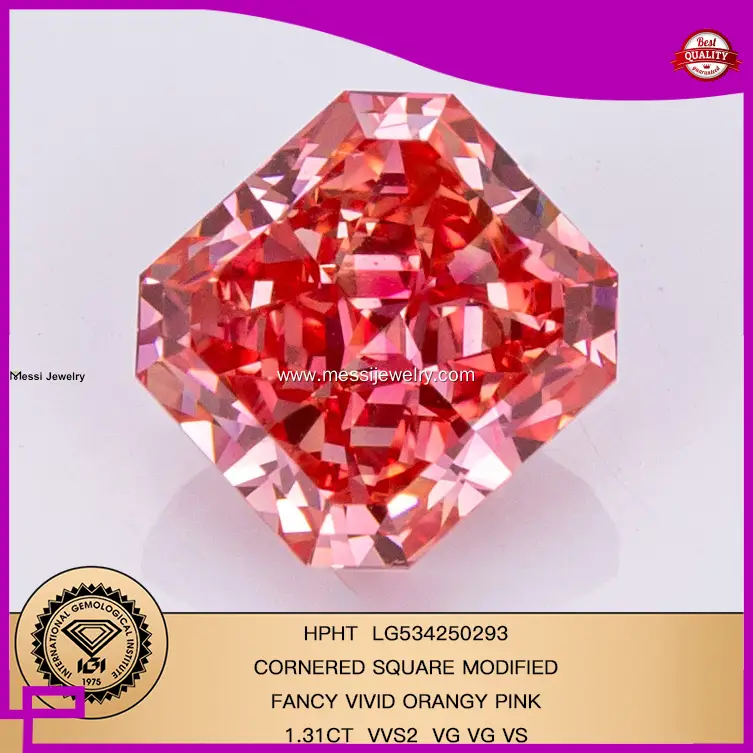Custom synthetic pink diamond with good price Manufacturer | Messi Jewelry 1