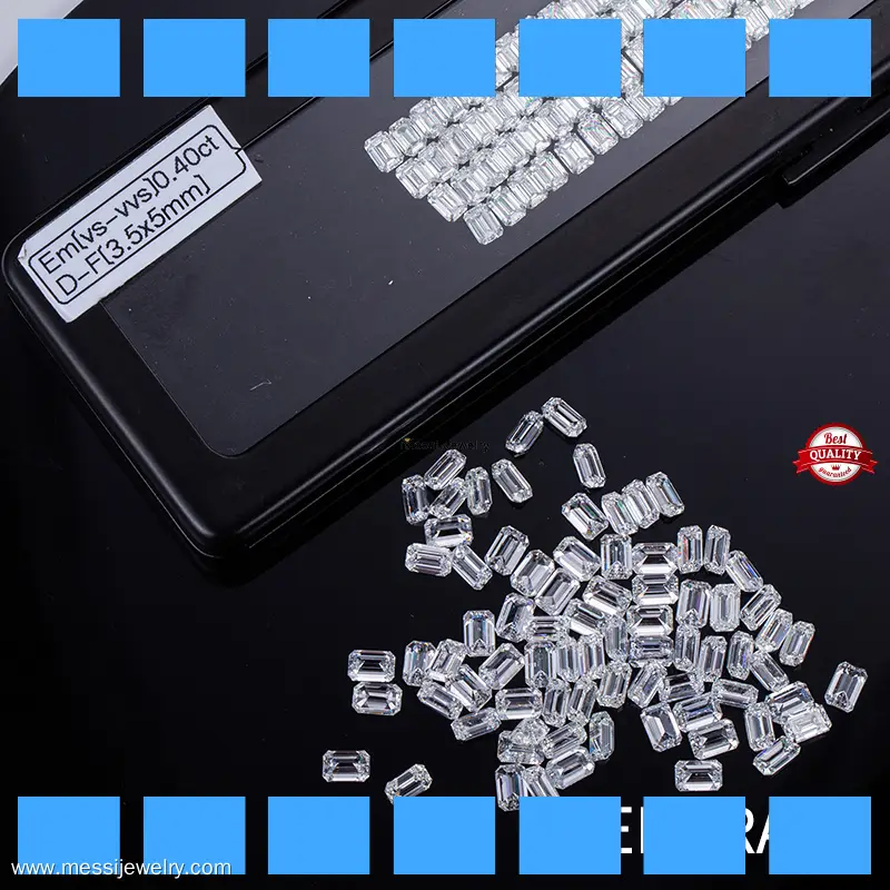 3 carat emerald cut lab created diamond at Wholesale Prices | Messi Jewelry 1