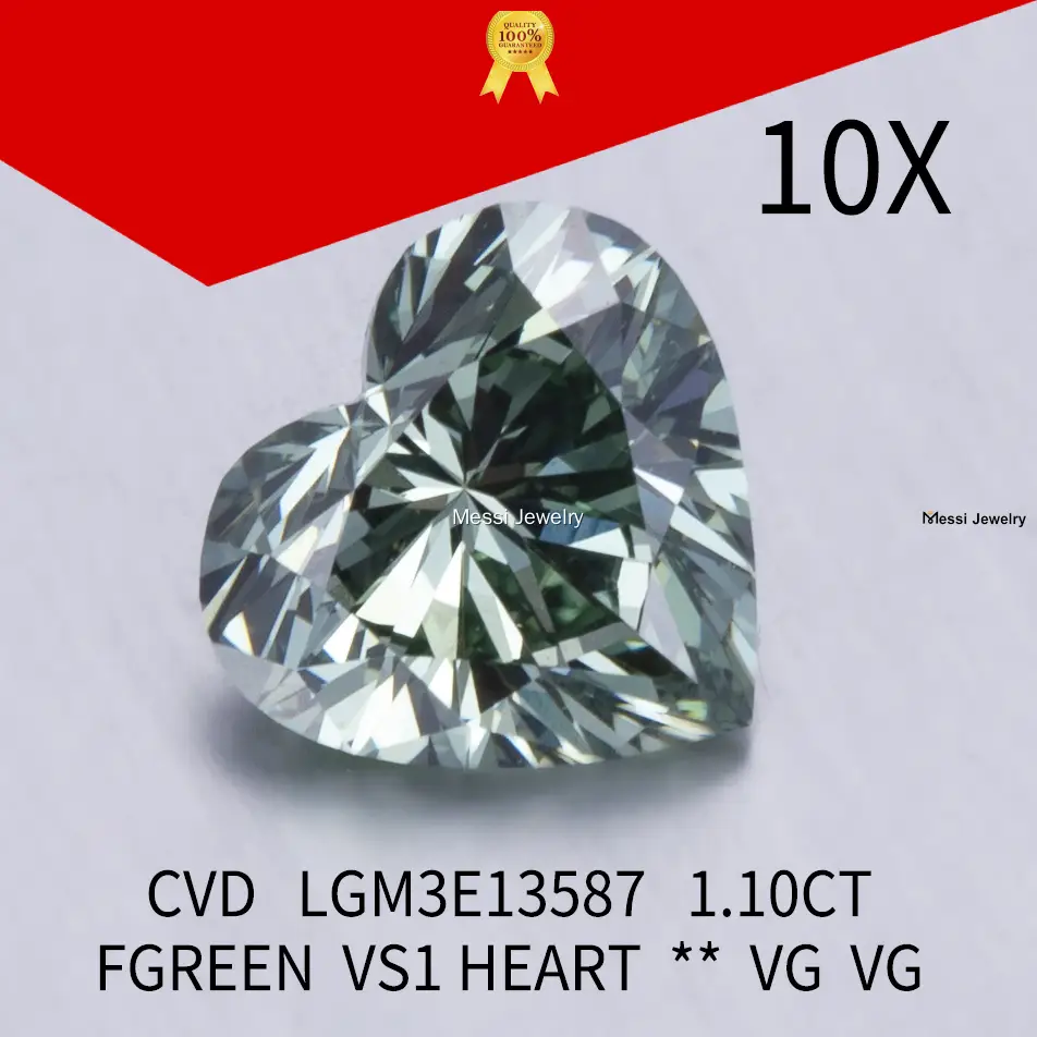 Custom heart shaped lab diamond with good price Manufacturer | Messi Jewelry 1