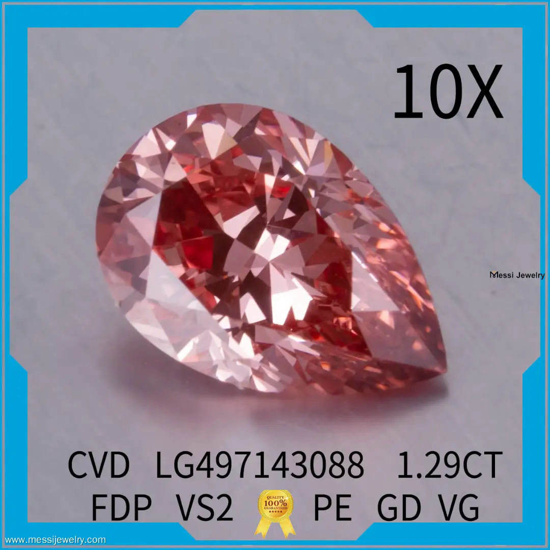 Messi Jewelry | High End pear lab grown diamond highly rated 1