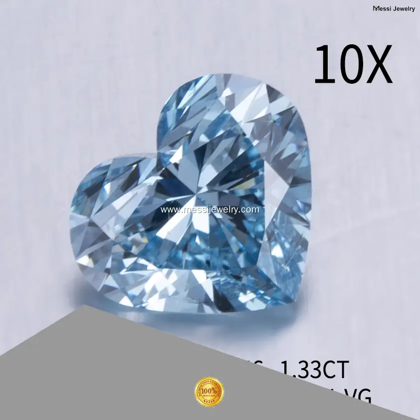 Messi Jewelry | Customized lab created blue diamond ring wholesale 1