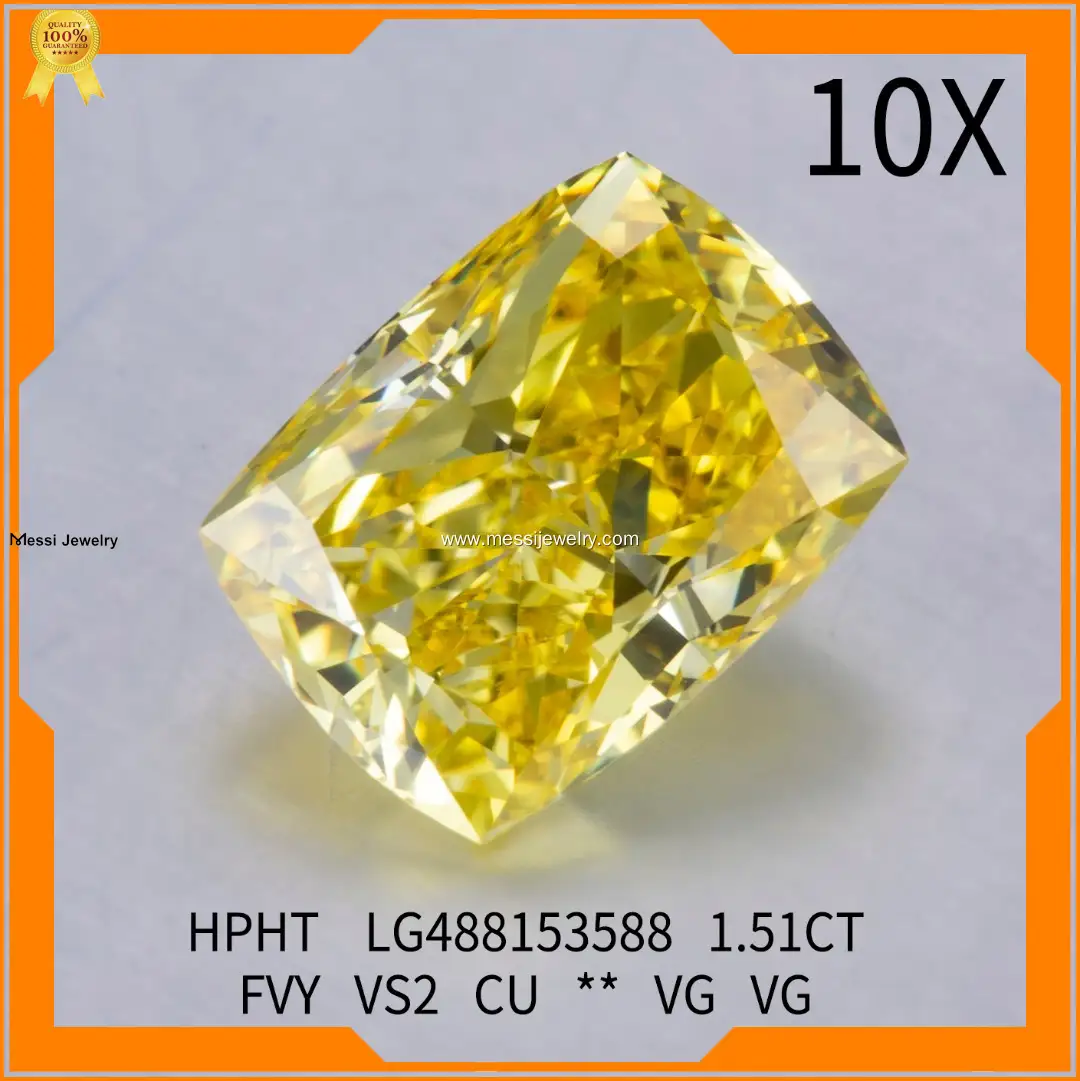 Messi Jewelry | high quality 3 carat lab grown cushion cut diamond highly rated 1
